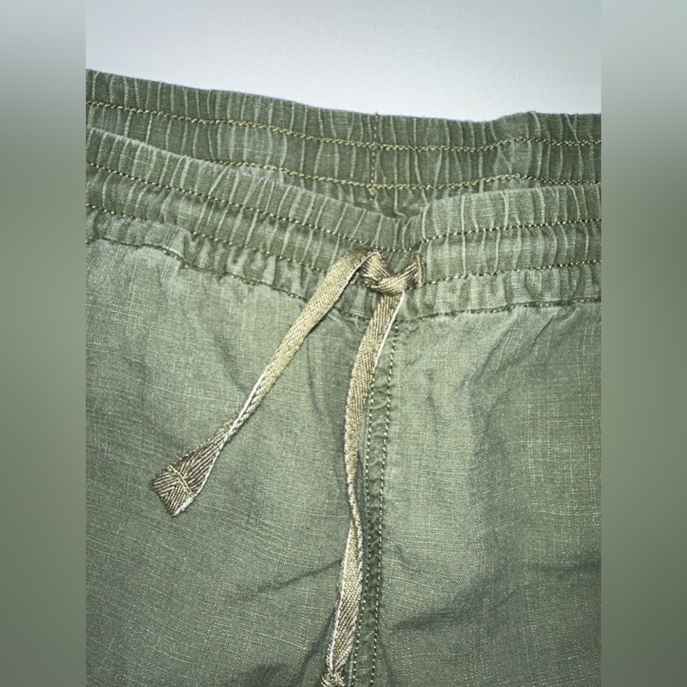 J.Crew Point Sur Seaside Drawstring Jogger Pants Olive Linen Lyocell Women’s 10 - Picture 3 of 9